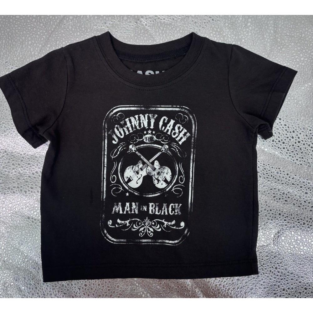 Johnny Cash Man in Black Baby T Shirt 12M Black Graphic Tee Guitars 0295